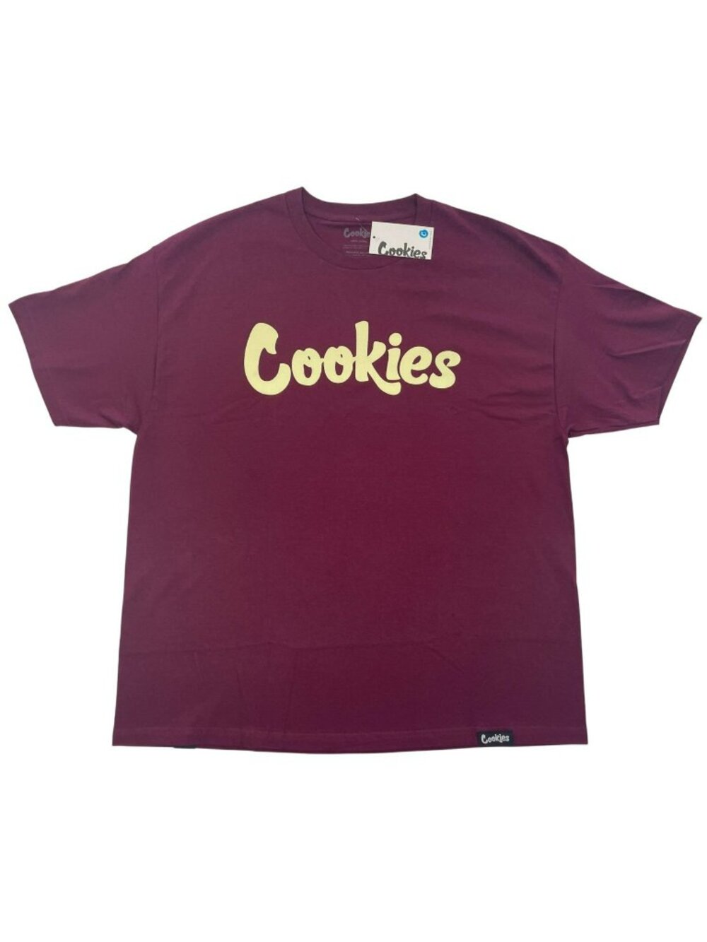 Cookies Graphic T-Shirt Burgundy Red Cotton Crewneck  Short Sleeve Men's Sz 2XL